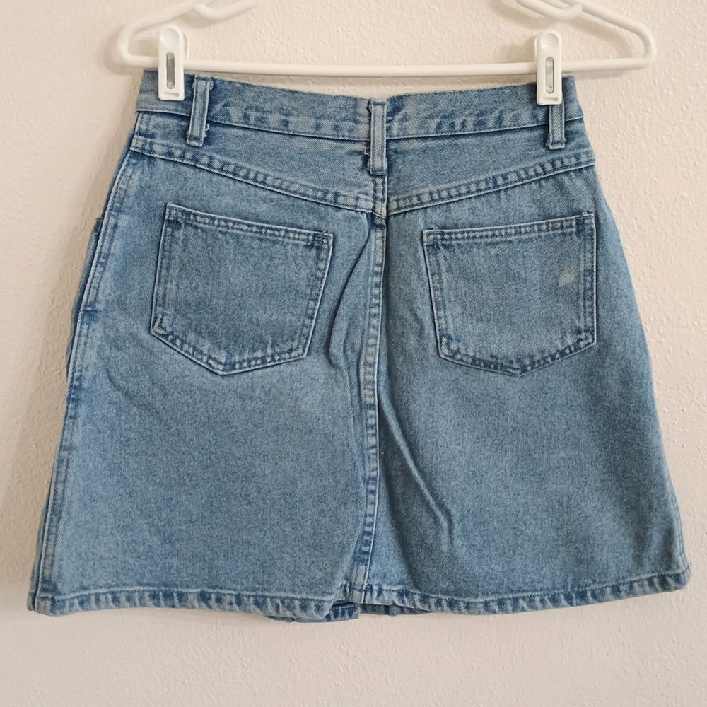 Vintage Y2K 90s LA Blues Denim Mini Skirt Button Up Womans 10 - Picture 2 of 6
